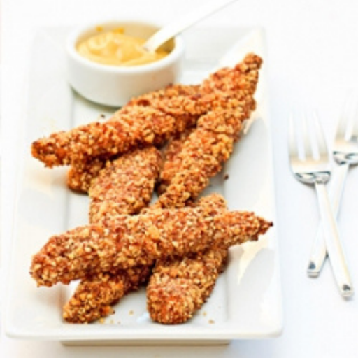 Almond Crushed Salmon Sticks W/  Sweet Potato Puree